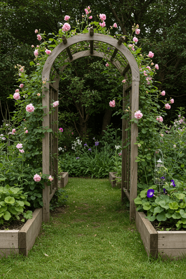 cottagecore-raised-garden-bed-trellis trellis raised garden bed