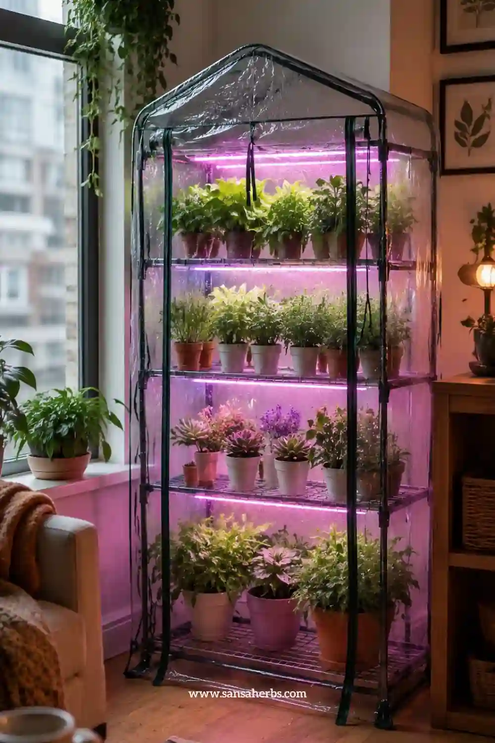 greenhouse-gardening Indoor Greenhouse with Grow Lights