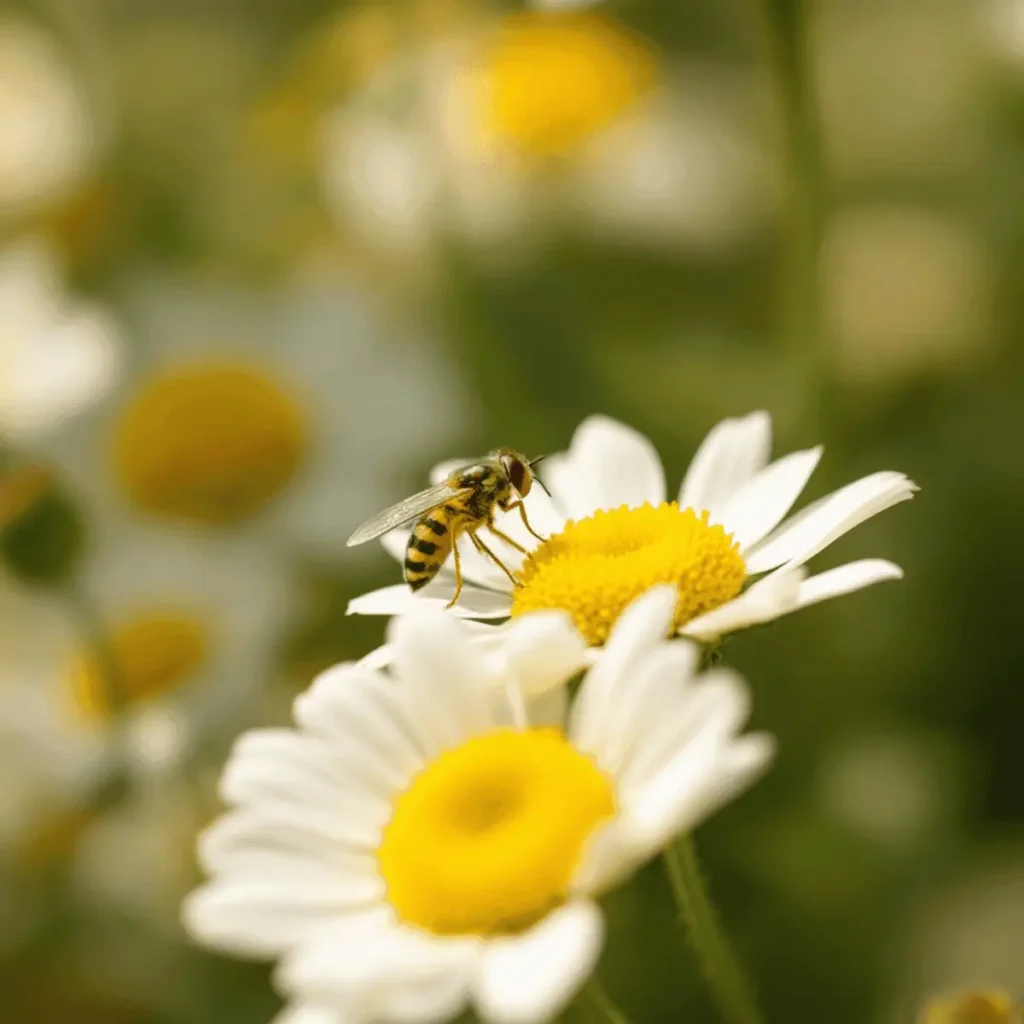 growing chamomile beneficial insect hoverfly