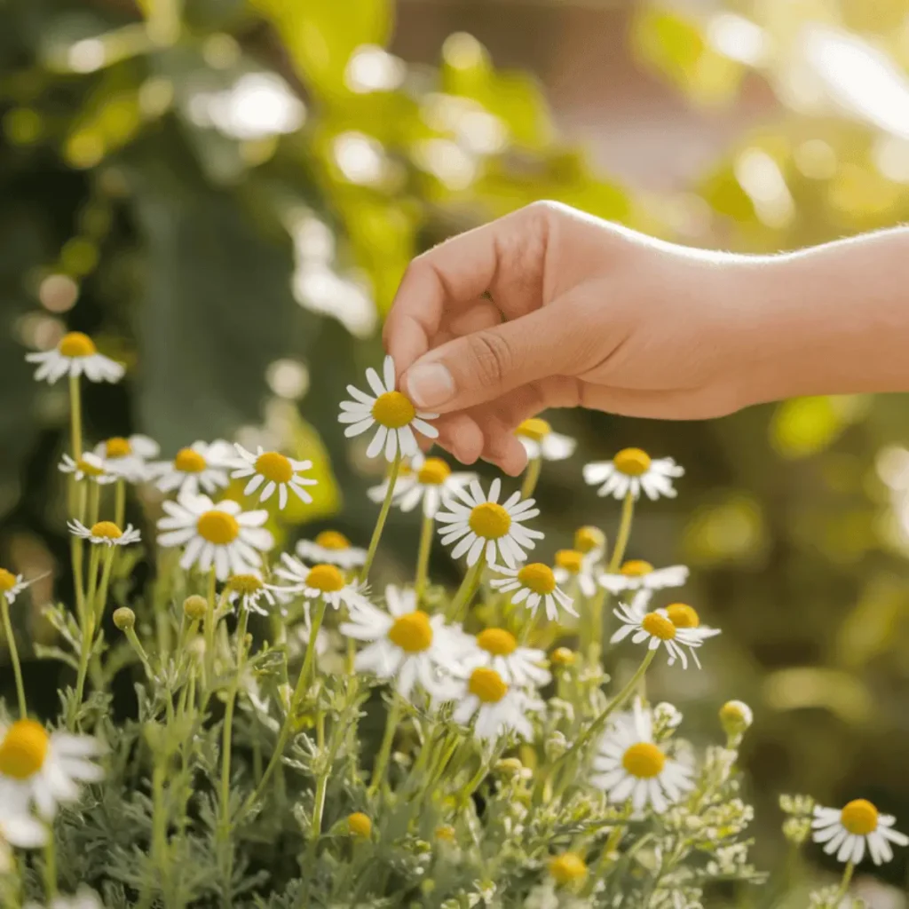 chamomile flower close up