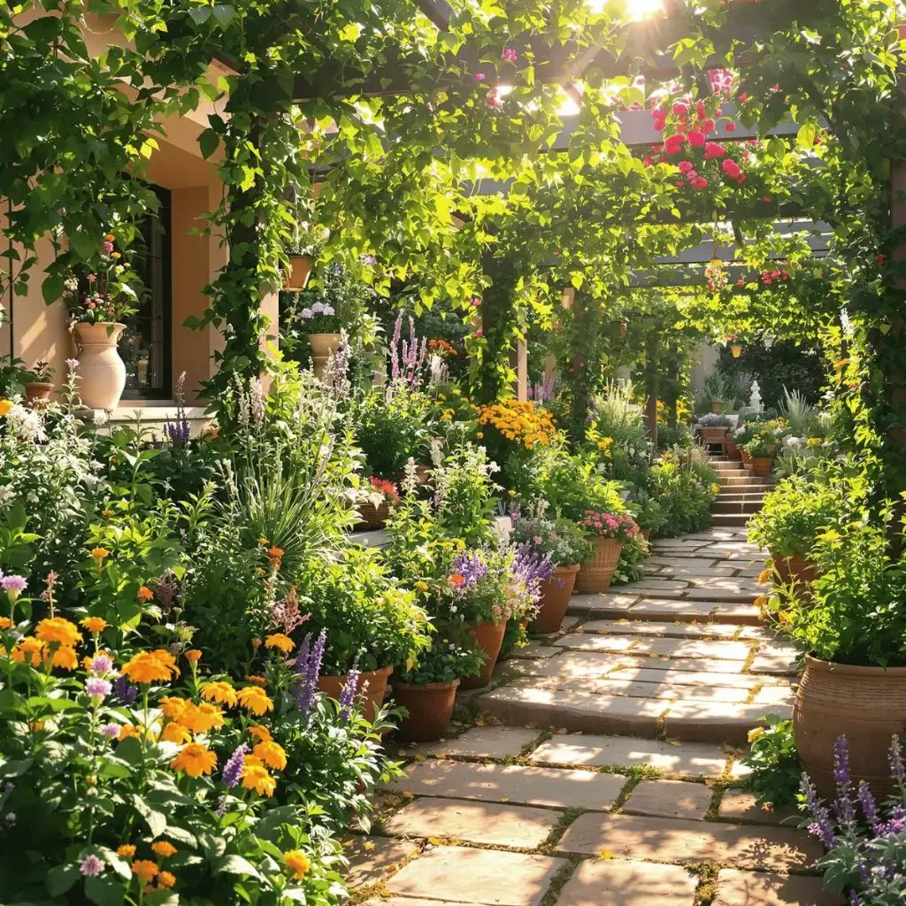 herbal-tea-garden herbal tea garden with stone walkway
