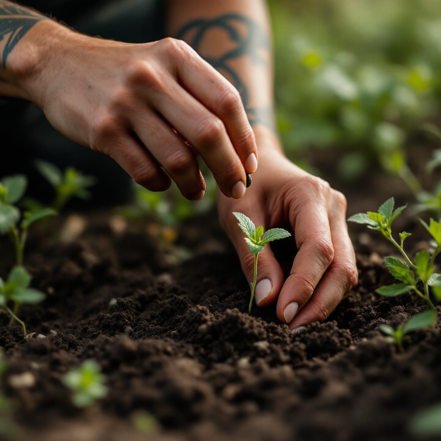 transplanting medicinal seedlings
