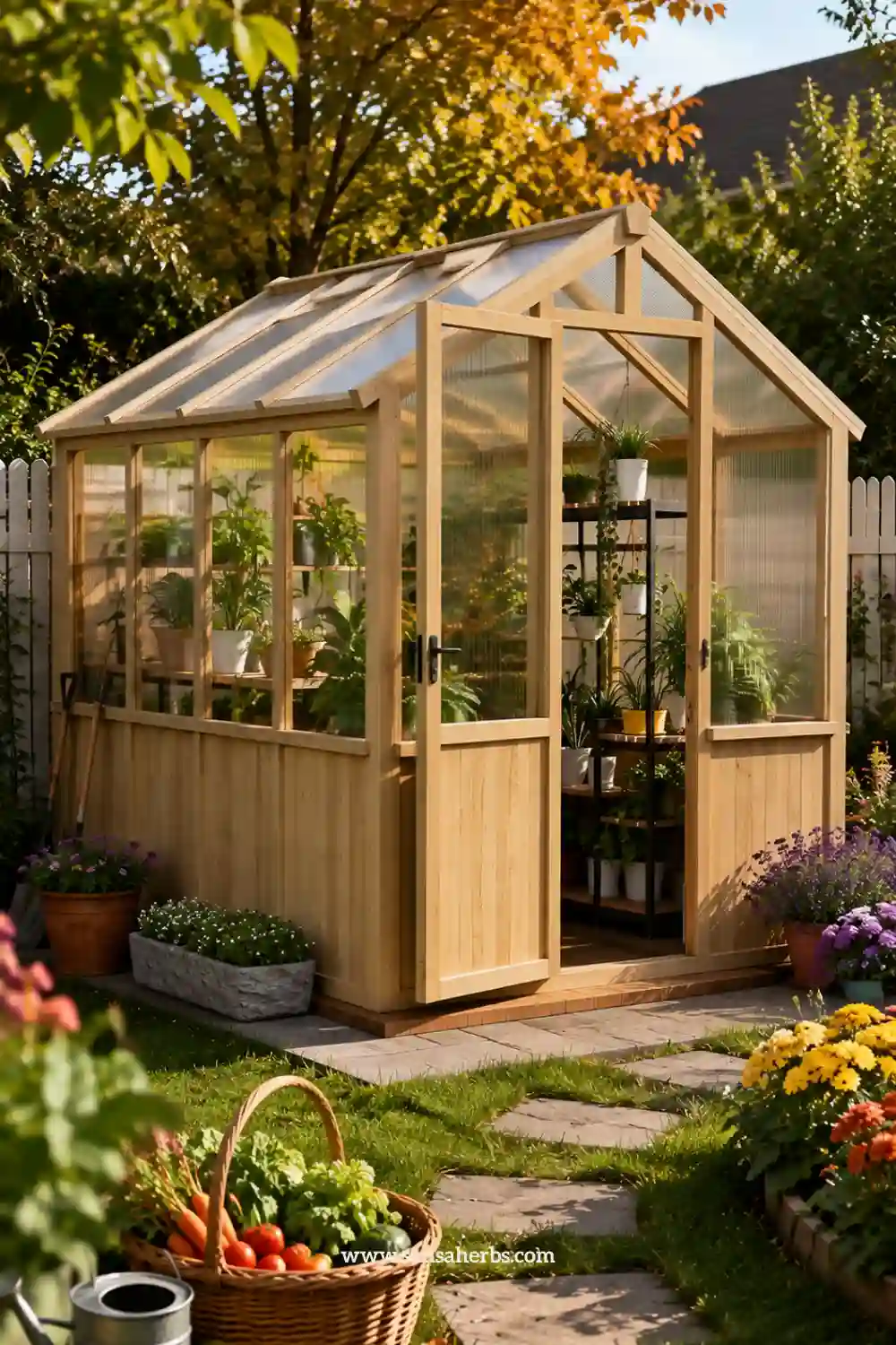 september greenhouse gardening 6x8 FT Wooden Greenhouse